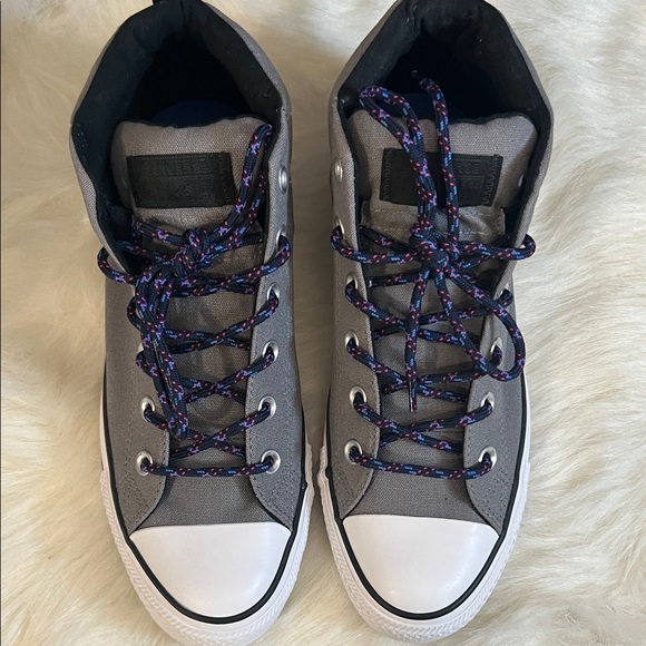 Converse Gray and White High-Top Sneakers - Picture 2 of 3